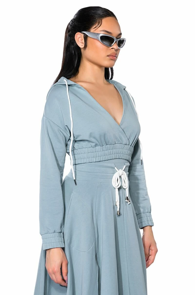 ZUMI CROPPED WRAP FRONT HOODIE - Image 2