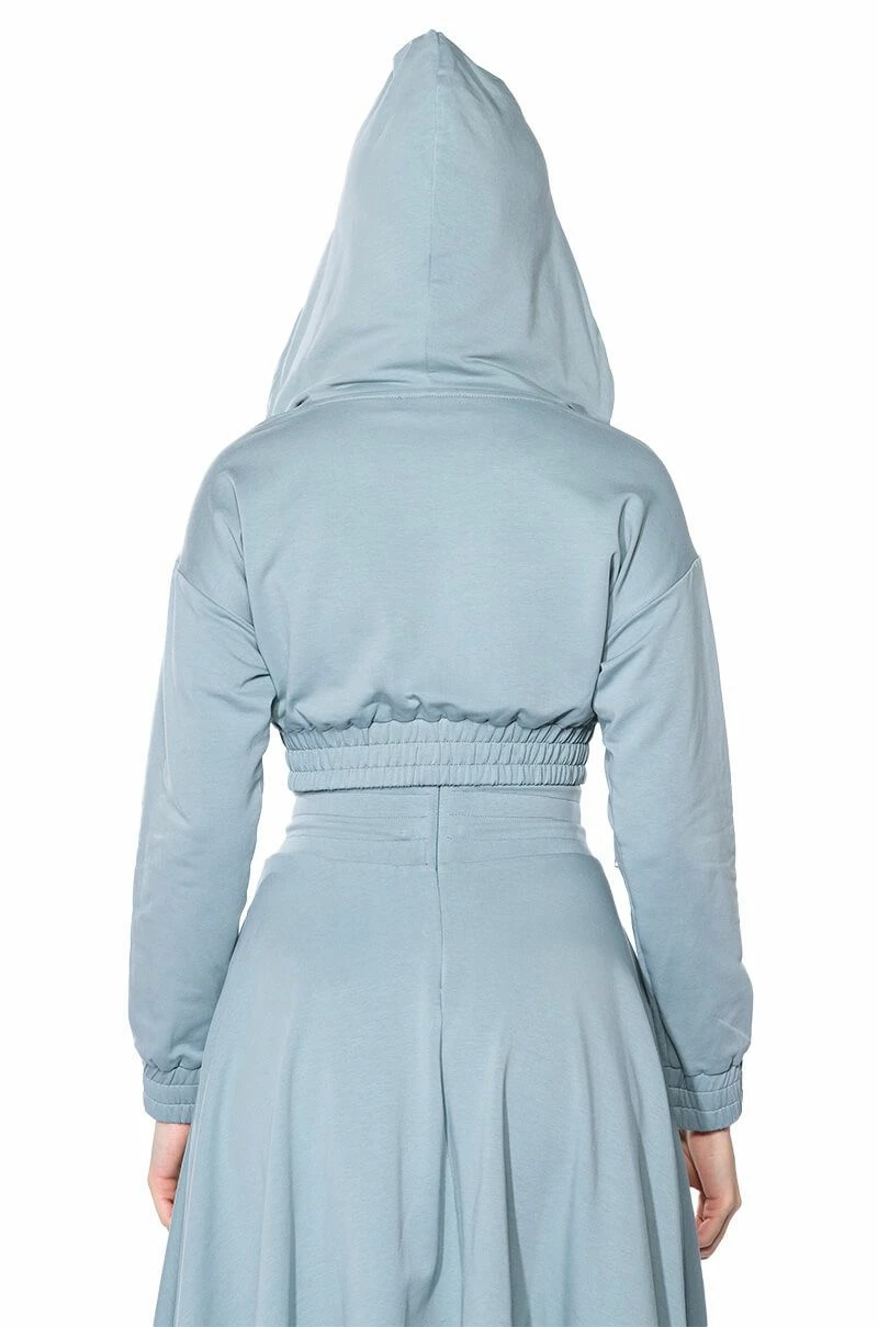 ZUMI CROPPED WRAP FRONT HOODIE - Image 7