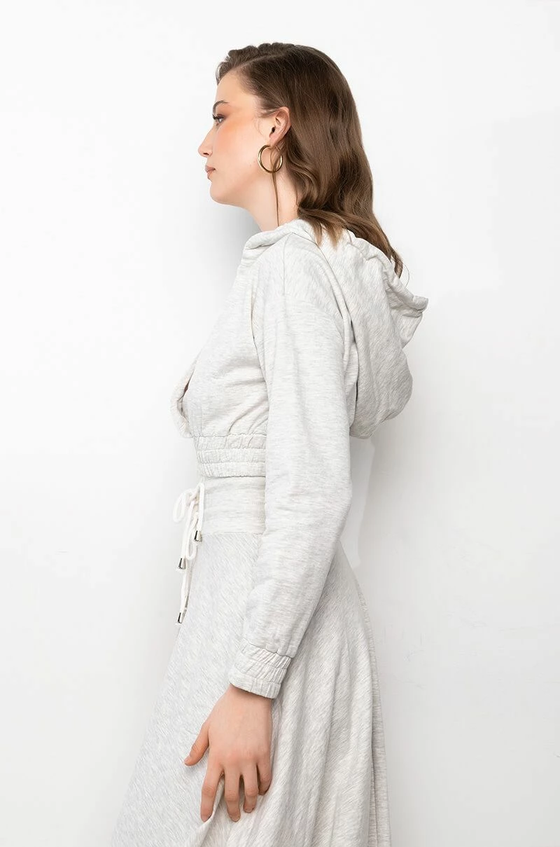 ZUMI CROPPED WRAP FRONT HOODIE - Image 5